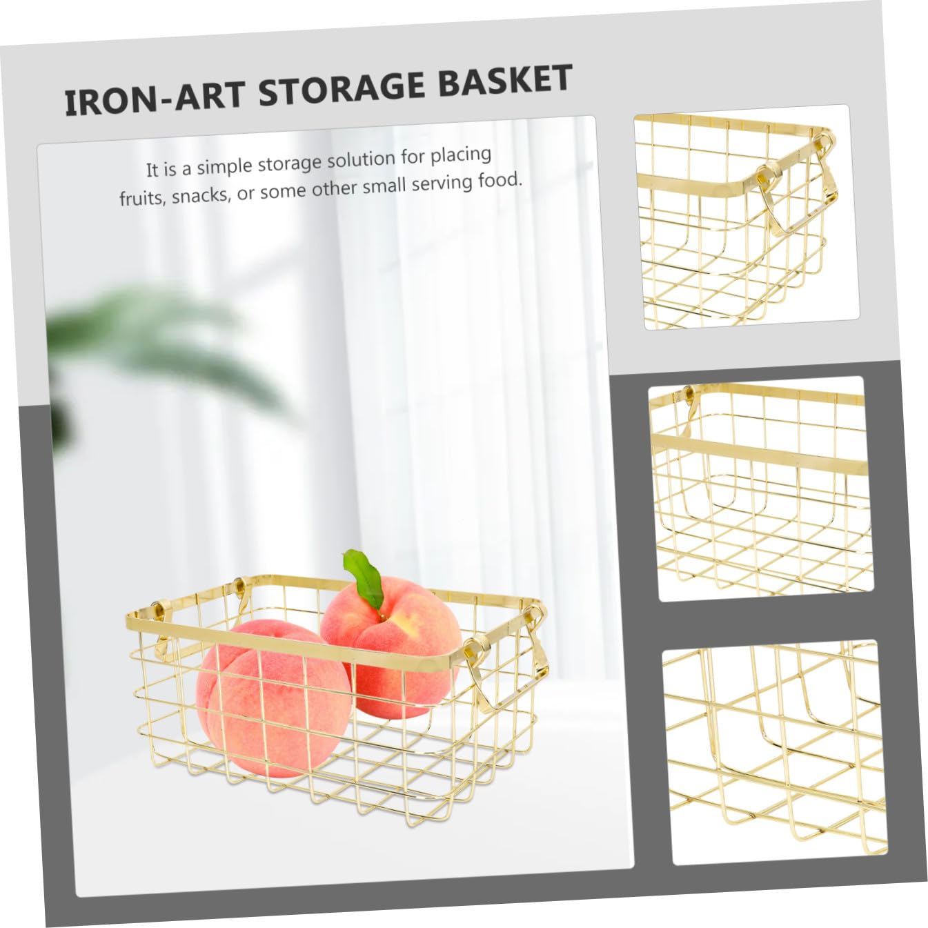 Zerodeko Cesta de Hierro de Estilo Nórdico Portafrutas Decorativa para Escritorio y Hogar