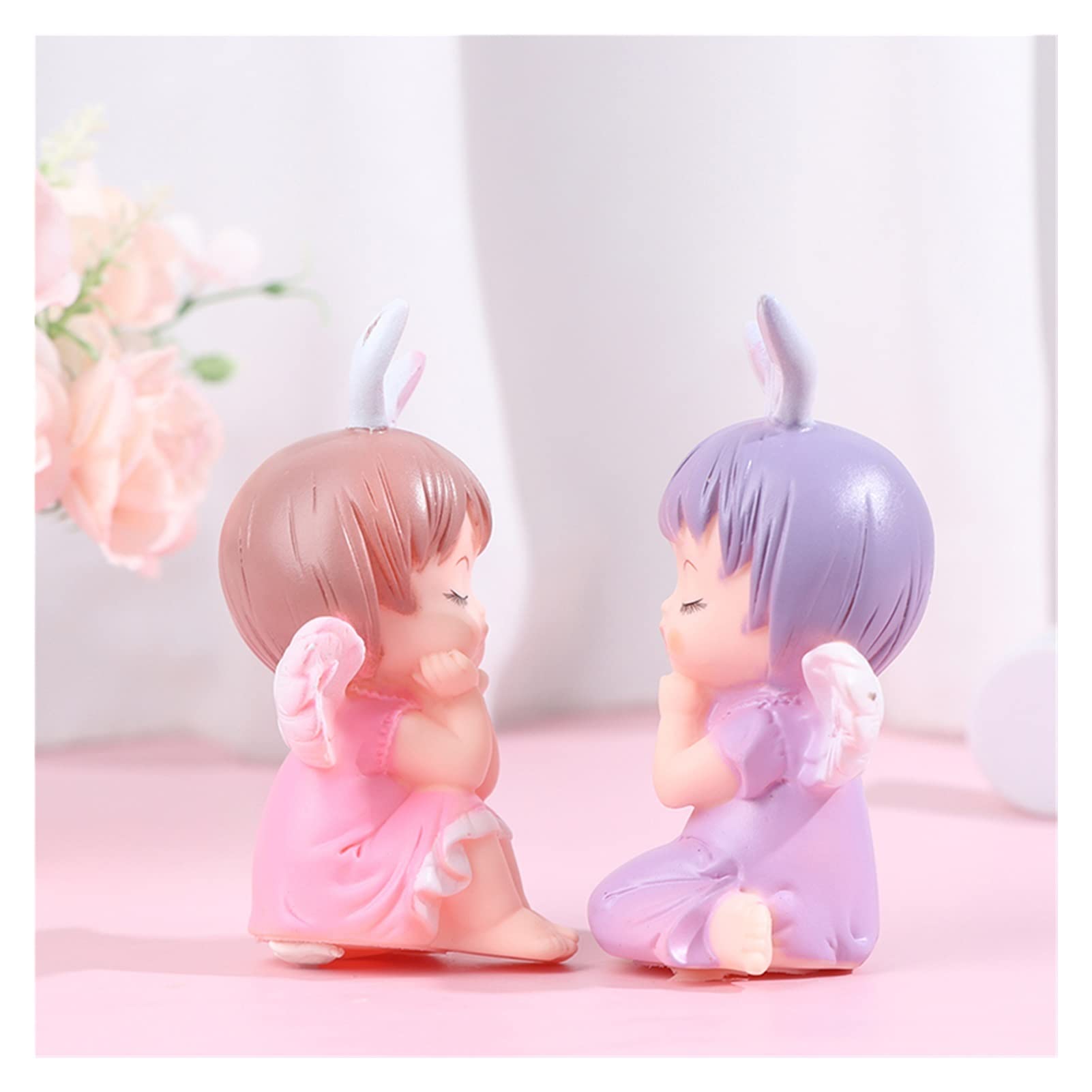 Décoration de gâteau en forme d'ange Kawaii mignon (couleur : bleu)