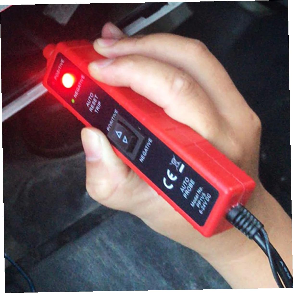 Probador Circuito Eléctrico Coche con Clips Positivo y Negativo Alta Sensibilidad Diagnóstico Rápido Test Voltaje Dc para Mantenimiento Vehículos