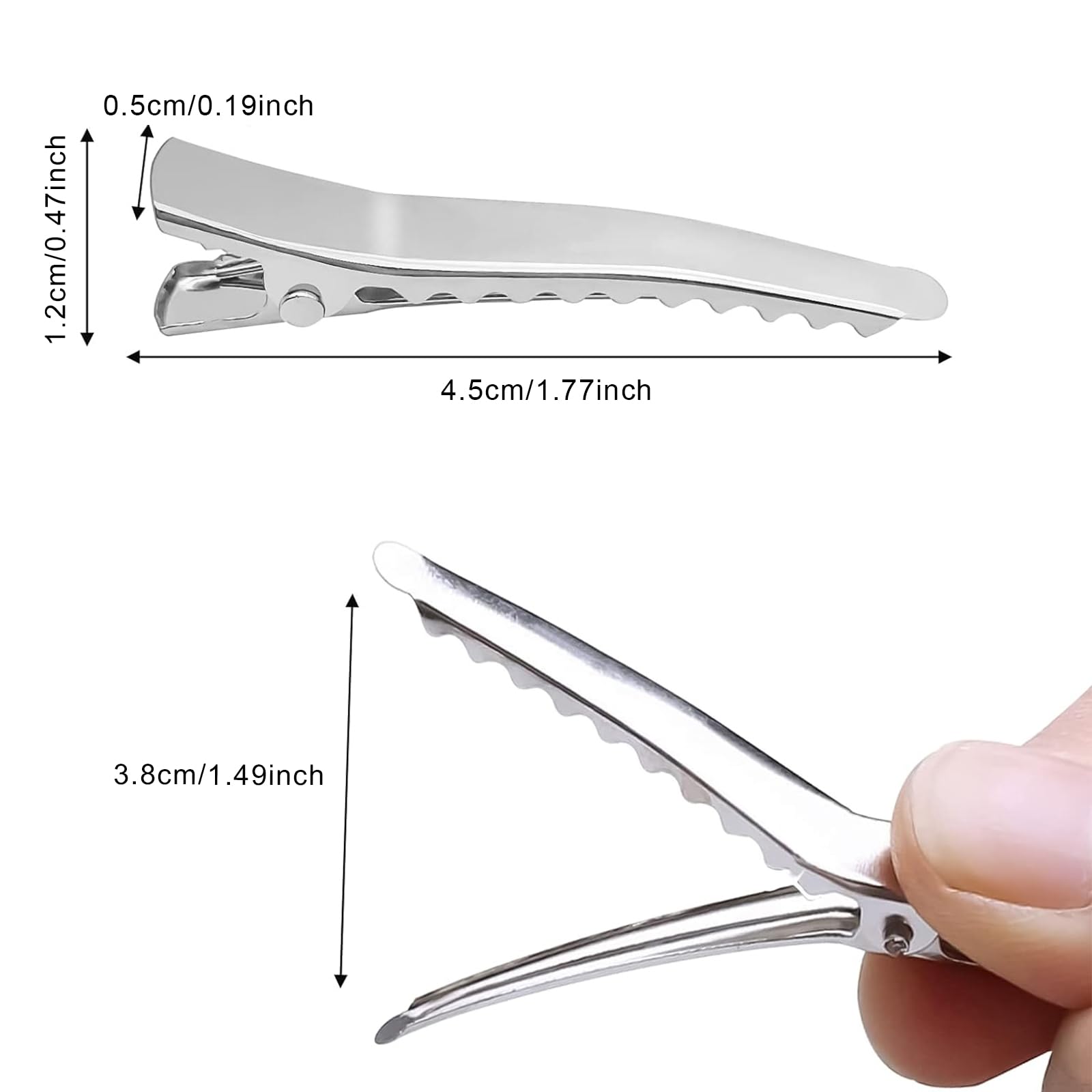 Duck Bill Hair Clips 200pcs Pin Curl Clips, Small Silver Hair Clips for Styling Alligator Clips Hair Pins - Image 2