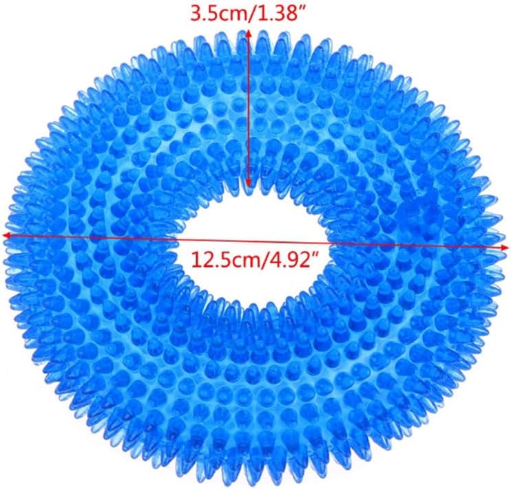 Angoily 2個 TPRペットチューリング 犬用 柔軟性と耐候性 犬のおもちゃ 青と緑の歯が生える臼歯ケア インタラクティブプレ