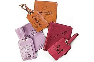 Premium Leather AirTag Wallet with Custom Engraved Passport Holder