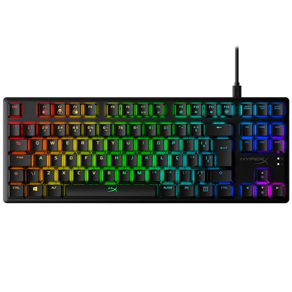 HyperX Alloy Origins Core – Tenkeyless Mechanical Gaming Keyboard, Compact, TKL, RGB LED Backlit, Red Switch (Linear), Portoghese (BR)