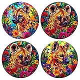 TDWooden Hyena Ornament, Car Rear View Mirror Accessories, Christmas Tree Ornament, Decoration Hanging Home Office Ornament Gift