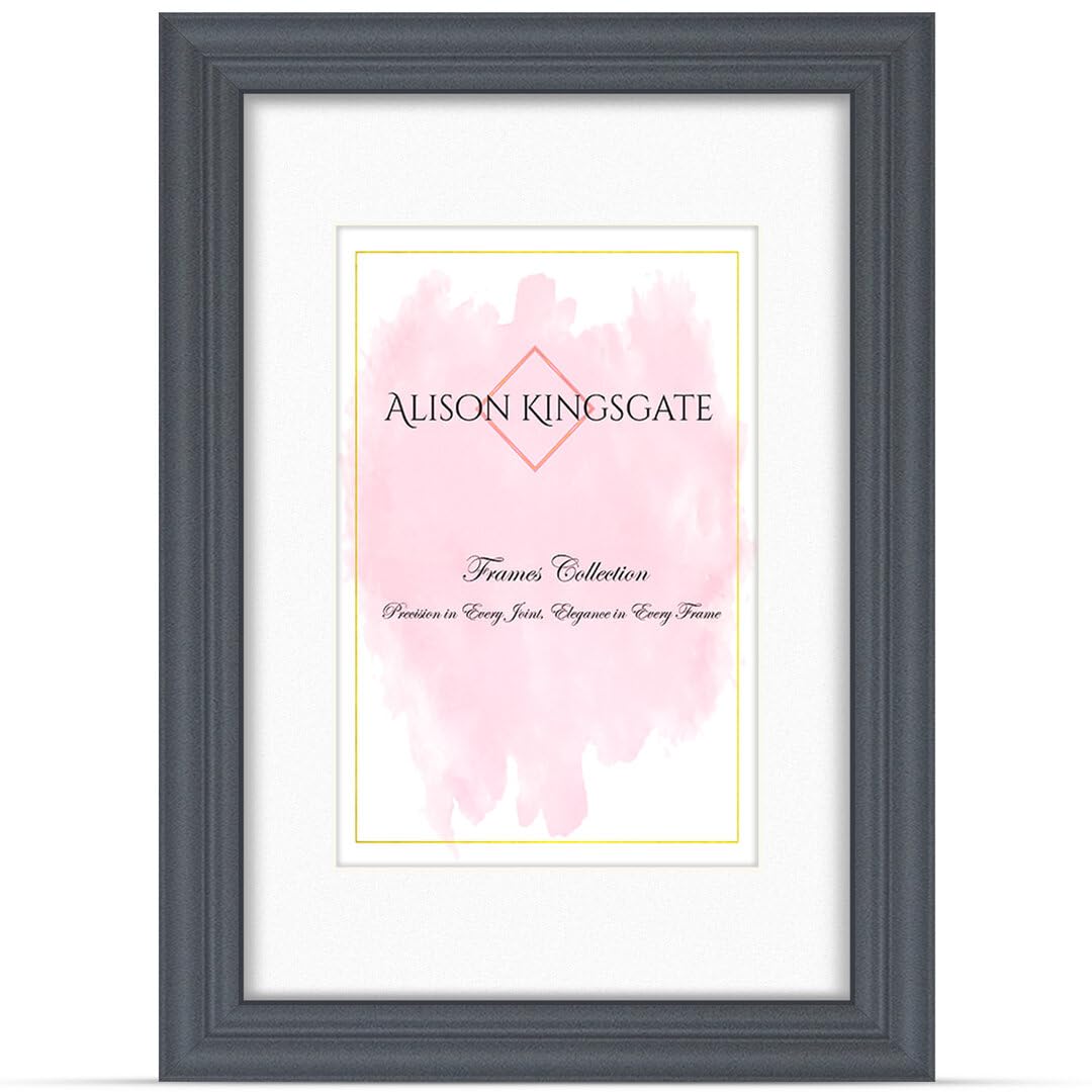 Alison Kingsgate 8x6 Dark Grey Picture Frame with Mount for 7x5 Photos — image 1
