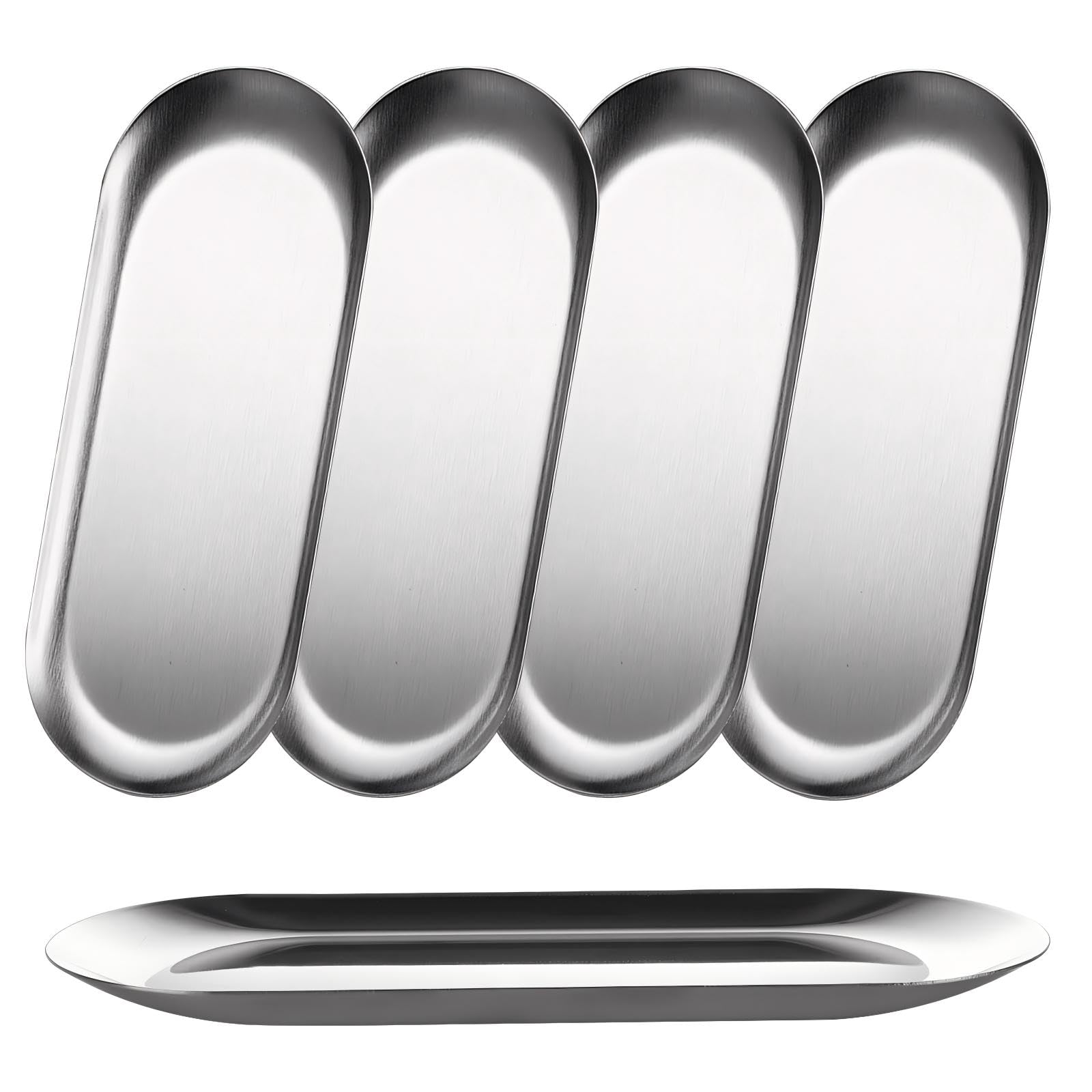 Plateau de service inox idéal pour vos buffets de fête et grands repas de famille