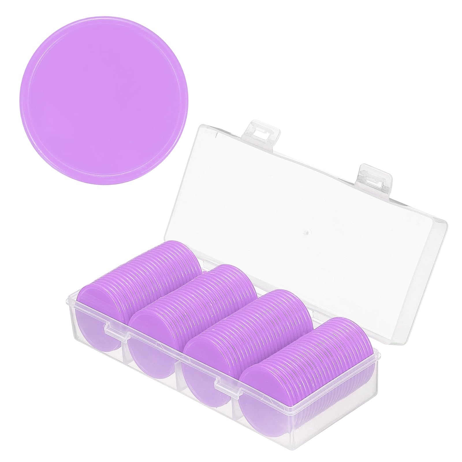 sourcing map 100Pcs Plastic Poker Chips, 37mm, Light Purple