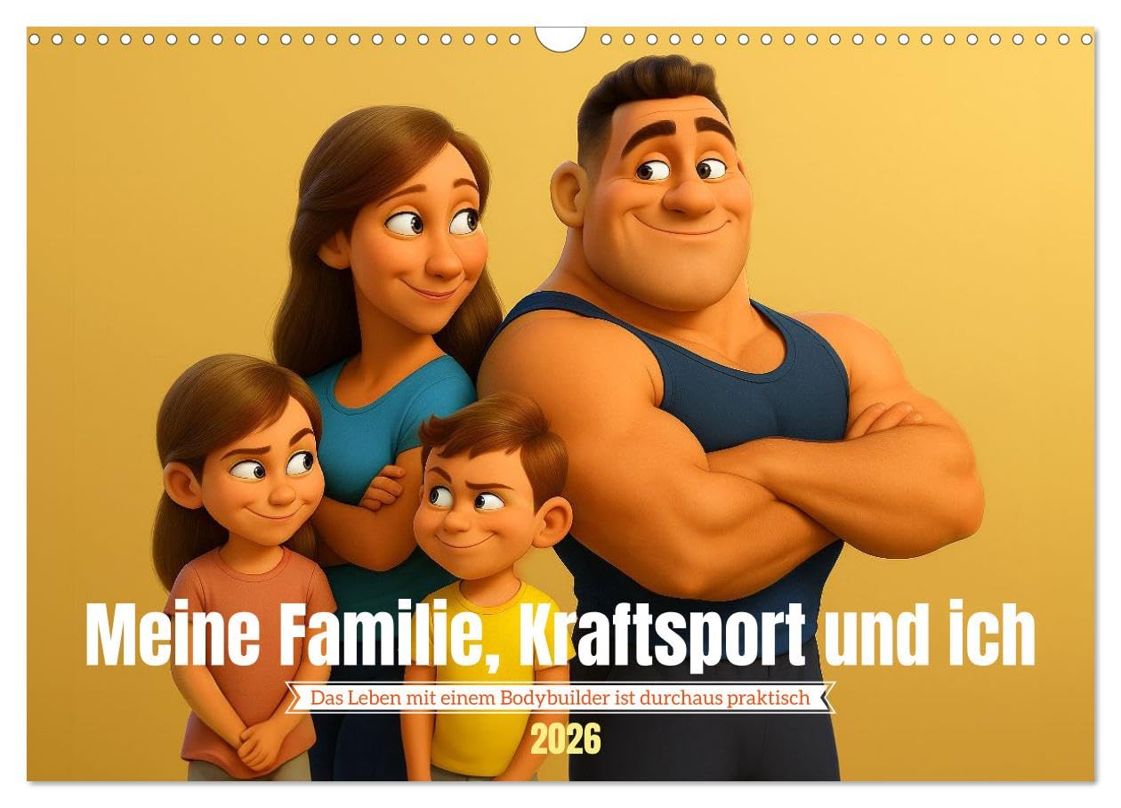 My family, weight training and me UK-Version (Wall Calendar 2026 DIN A3 Landscape), CALVENDO 12 Month Wall Calendar