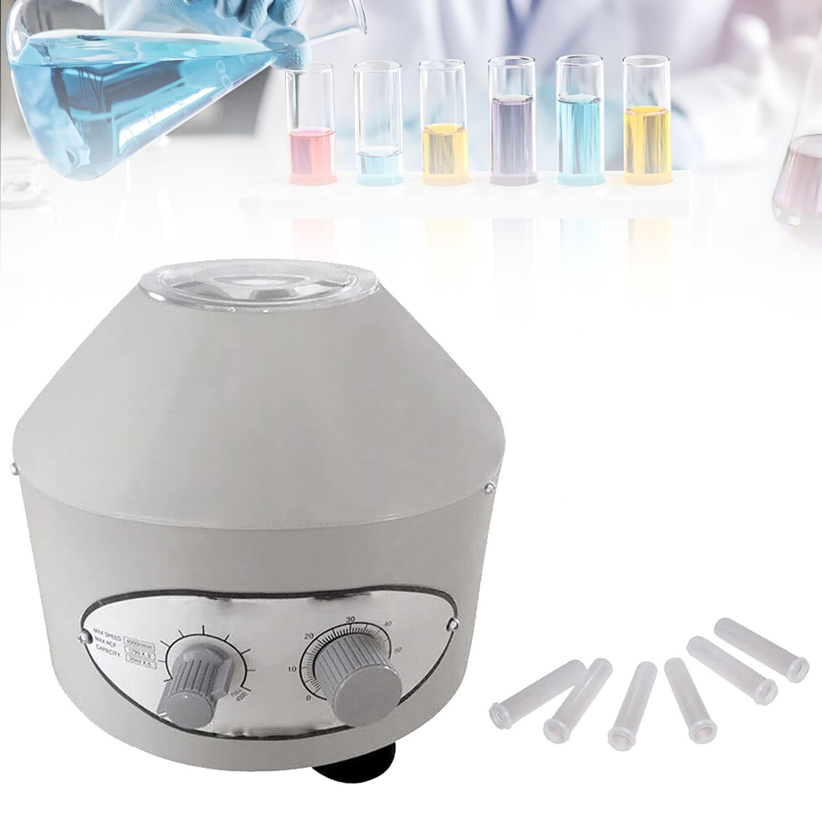 Wirówka laboratoryjna 6 x 20 ml, wirówka stołowa, wirówka z timerem 0-60 min, prędkość 4000 obr./min, do laboratoryjnego rozdzielania próbek w szkołach
