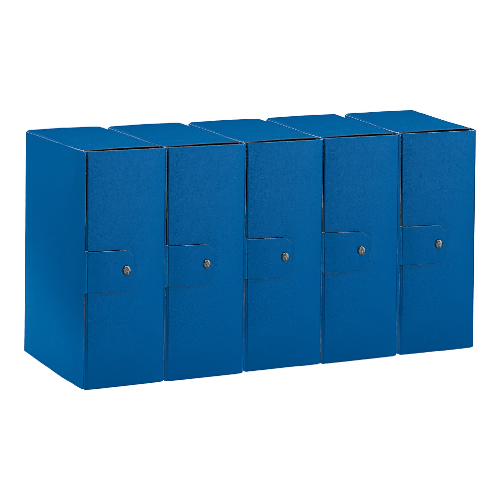 Esselte C32 Eurobox 390332050 - Carpeta proyectos para archivar, cierre con botón, 25 x 35 cm, lomo 12 cm, azul, paquete de 5 unidades