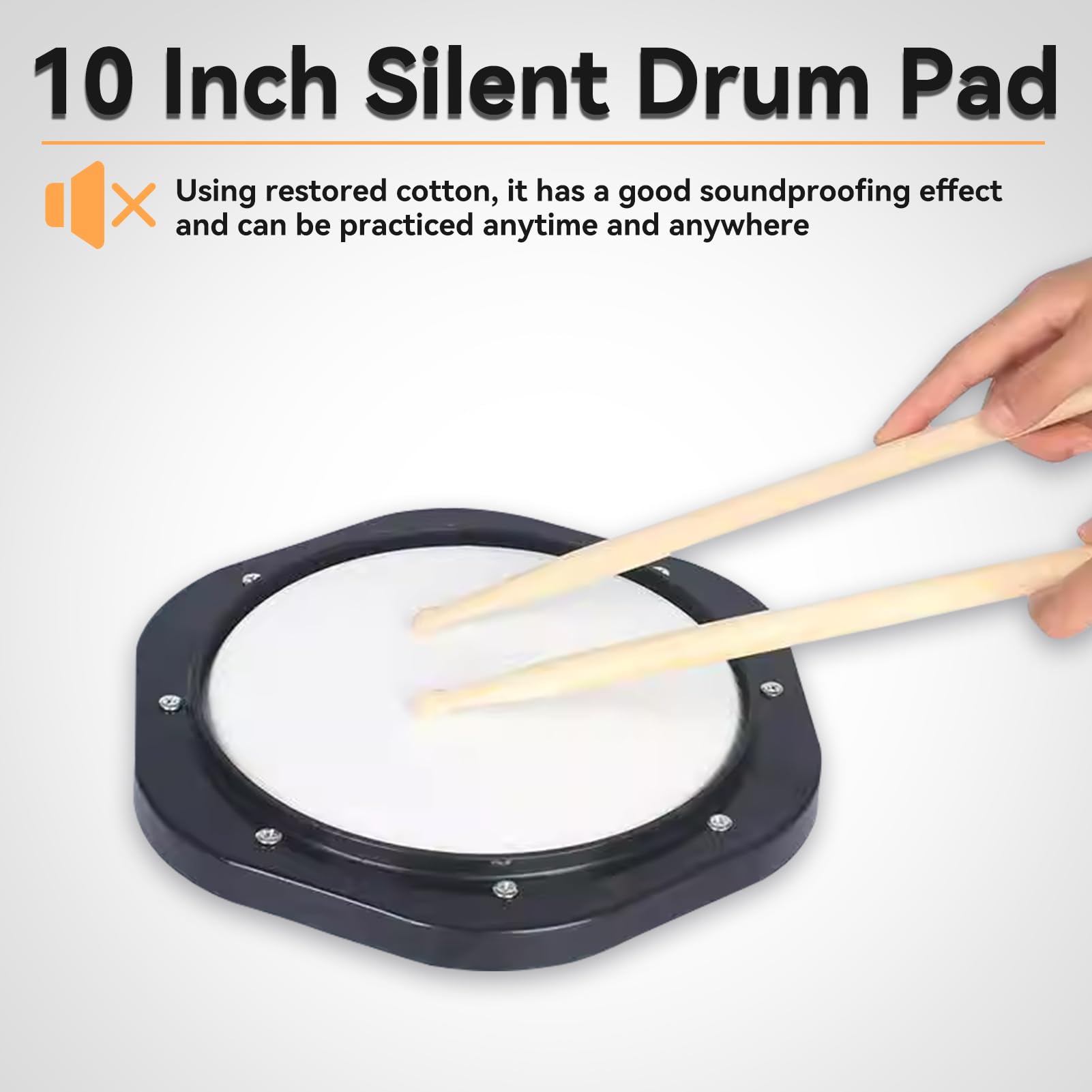 Pad Per Batteria Practice Silenzioso World Rhythm 10 Pollici - Con Borsa Trasporto - Foto 7