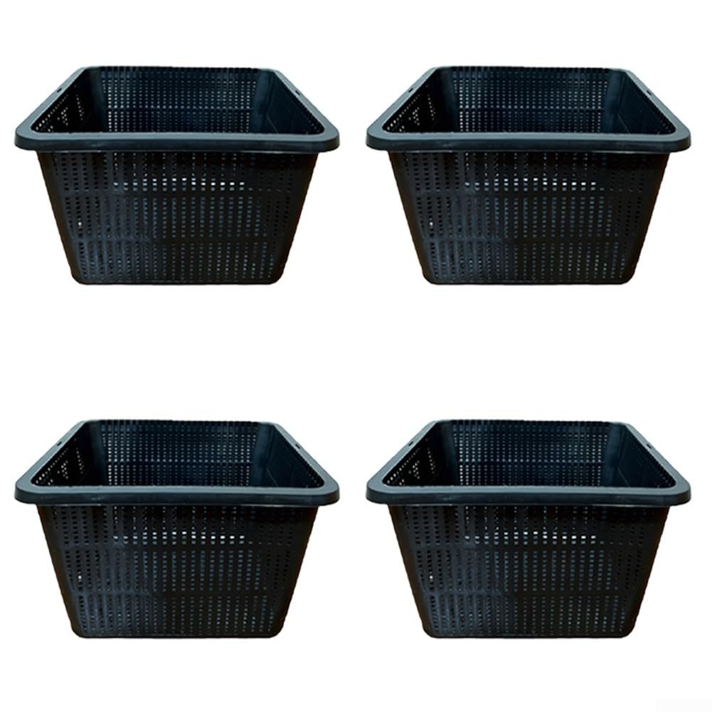 Cestino per piante acquatiche, grande rete idroponica da giardino, 22,822,813,2 cm, cestino per piante acquatiche, laghetti, acquari, verdure, contenitore per la coltivazione di verdure (2 pezzi)