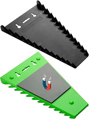 Paquete de 2 organizadores magnéticos para llaves, bandejas de herramientas con soporte de llave de ABS, 24 ranuras de almacenamiento de llaves para