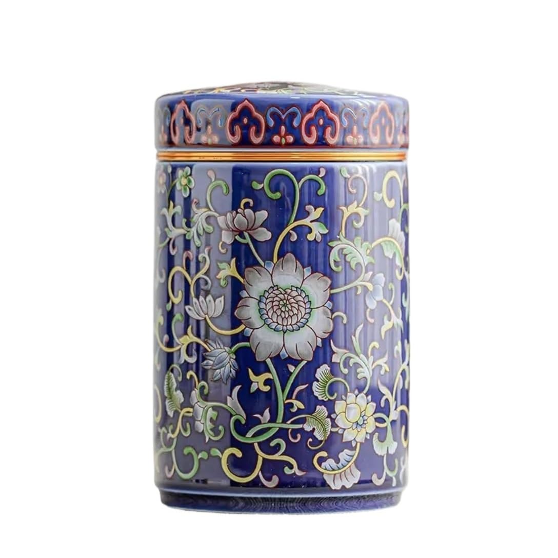 Eines C Pantry Storage Ontainers Erami Jar Alloy Lid Straight Jar Enamel Olor Tea Jar Sealed Floating Moisture-Proof Reative Tea Packaging Retro Erami Containers For Tea, Offee, Flour, Sugar,
