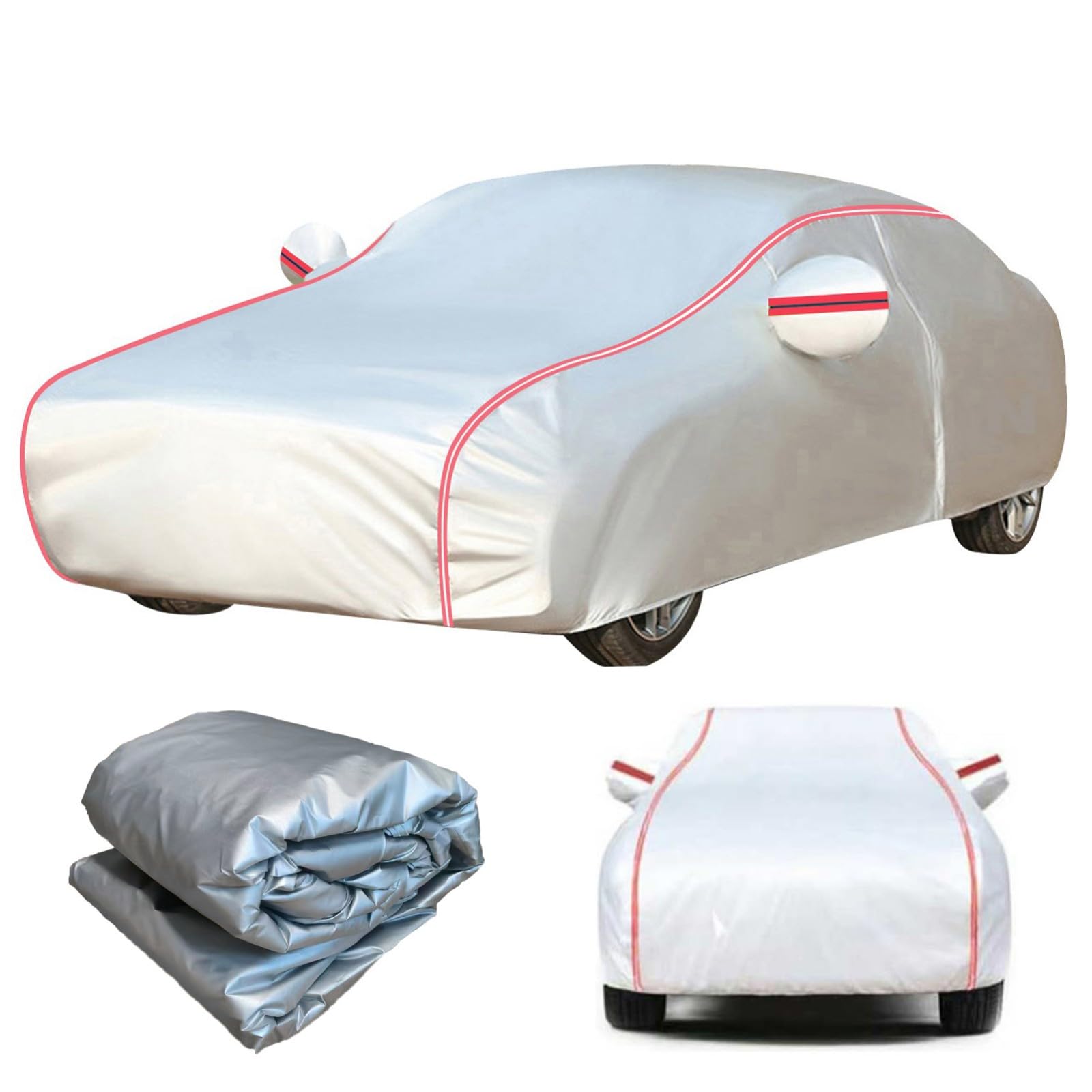 Car Cover for 2025 Ram 1500 crew cab with a 5' 7" bed,All-Weather Protective, Exterior Scratch Proof, Secure Side Zipper, Reflective Safety Strips, Outdoor Indoor Use