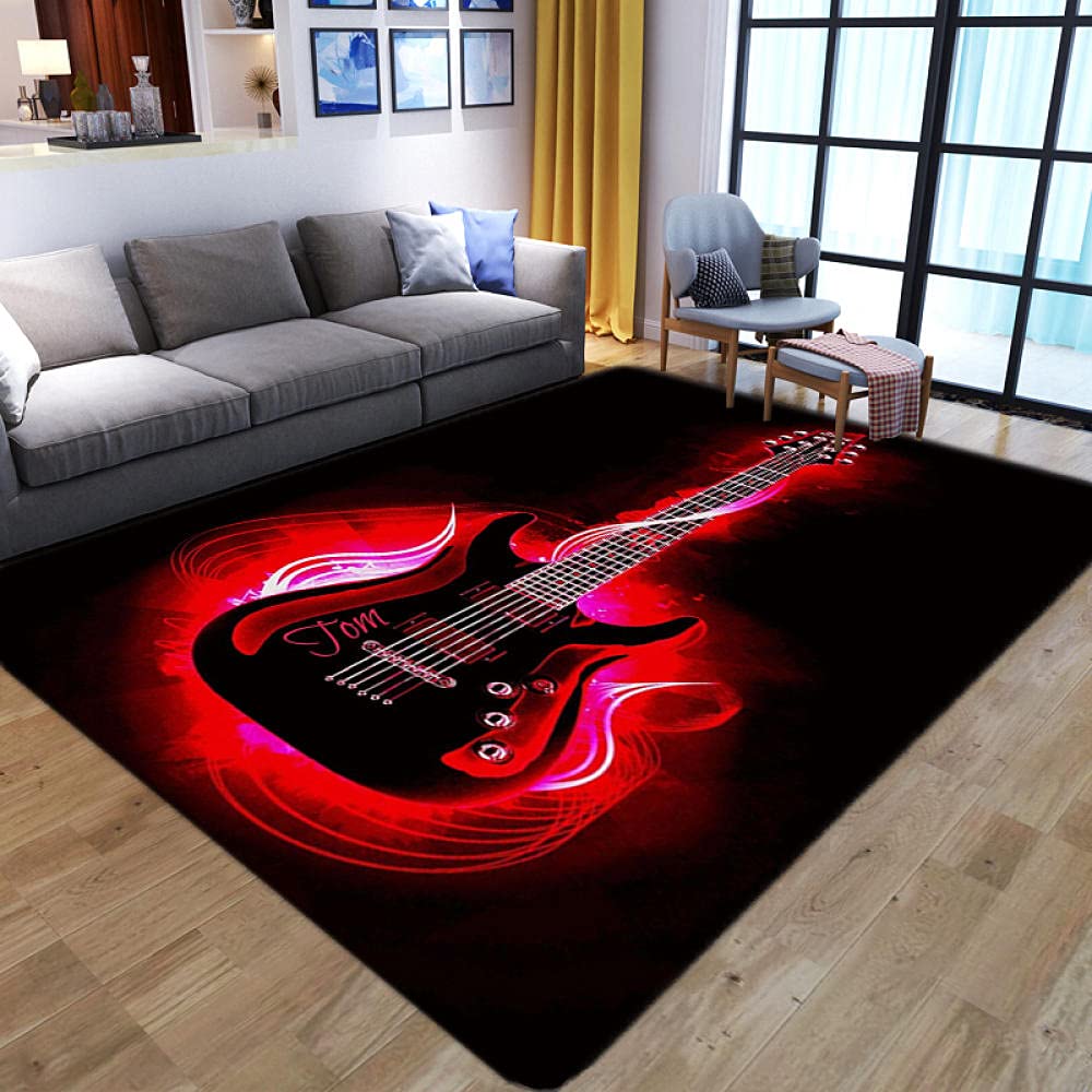 3D dywan do salonu różowy płomień gitara antypoślizgowe maty podłogowe dzieci maty dla raczkowania korytarz maty maty nocne maty do dekoracji wnętrz