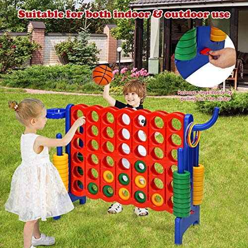 image for Costzon Giant 4-in-A-Row, Jumbo 4-to-Score Giant Game w/Basketball Hoo