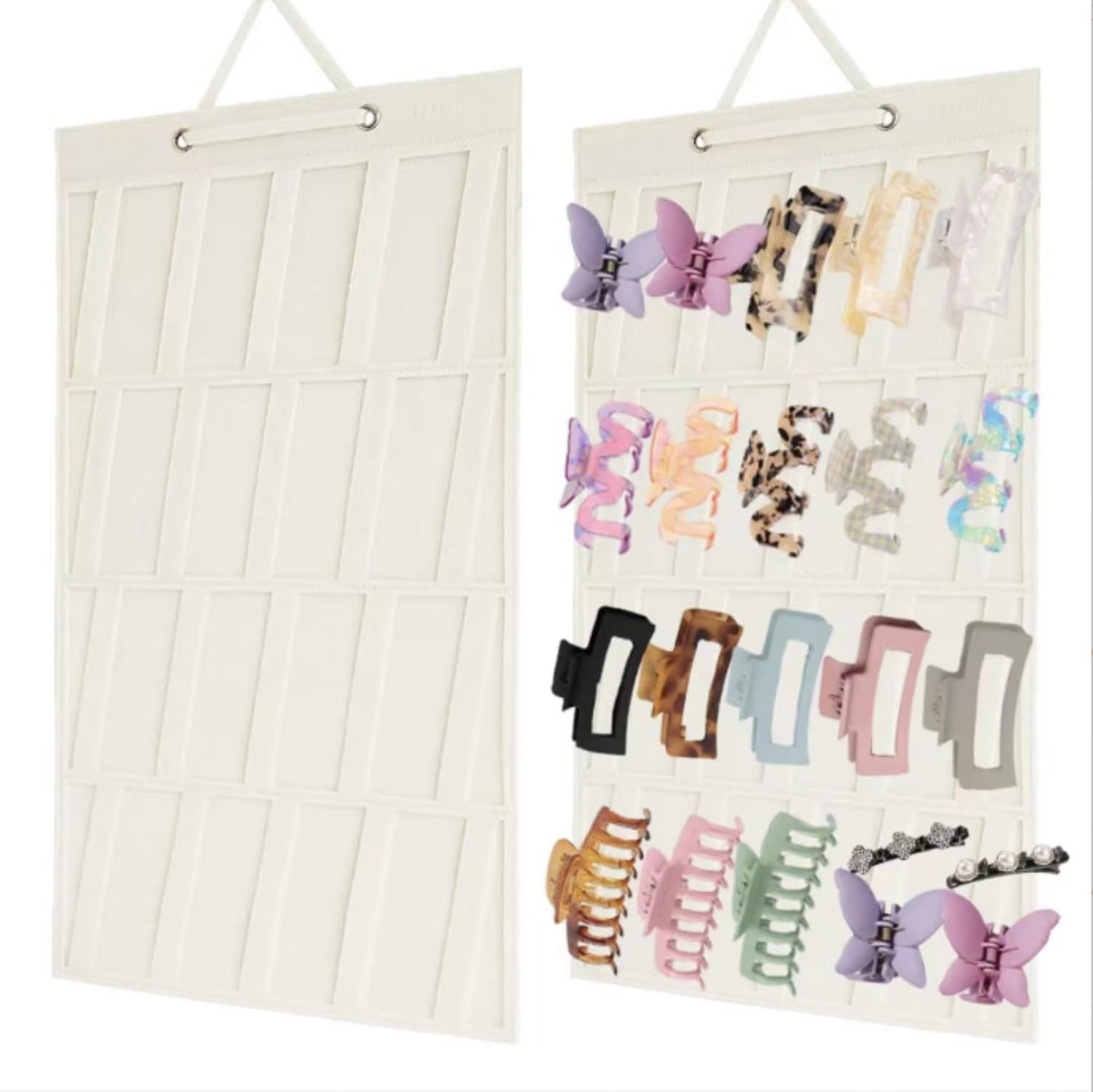Amazon｜ヘアクリップ収納, 吊り下げ式爪クリップ収納ボード, フェルト