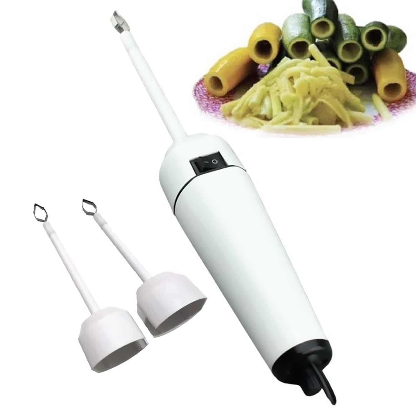 YZRDCXM Electric Vegetable Corer, Fruit & Veggie Cutter, Stainless Steel, ABS Plastic Handle, One Color