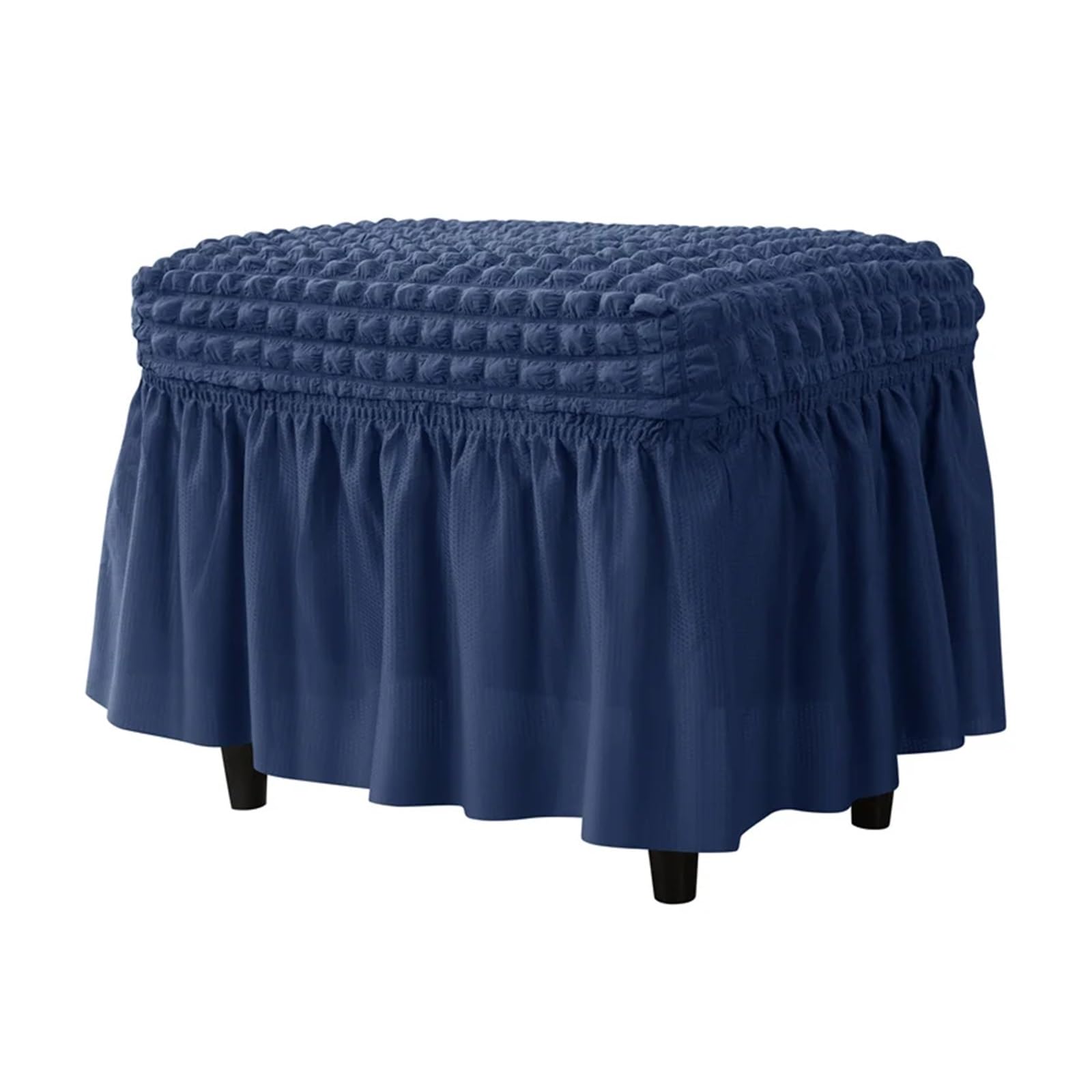 GCYEIDMA Wing Chair Slipcover Seersucker Wing Chair Cover Solid Color Armchair Slipcover Stretch Wingback Sofa Covers with Cushion Home Decor(B7 Footstool cover)