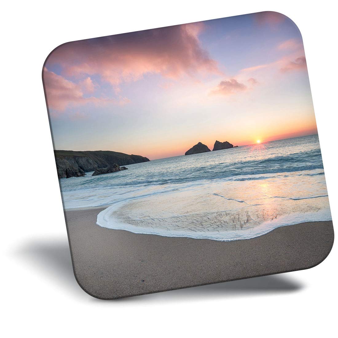 Destination Vinyl Ltd Multicolor Fridge Magnet - Holywell Bay Newquay Cornwall Uk 21692
