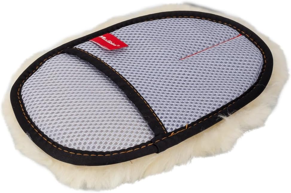 Maxshine Universal Premium Sheepskin Wool Wash Mitt – Ultra-Soft Real Lambswool Glove for Car Washing – Gentle, Scratch-Free Cleaning Pad for Safe Car Detailing & Paint Protection (Pack of 2)