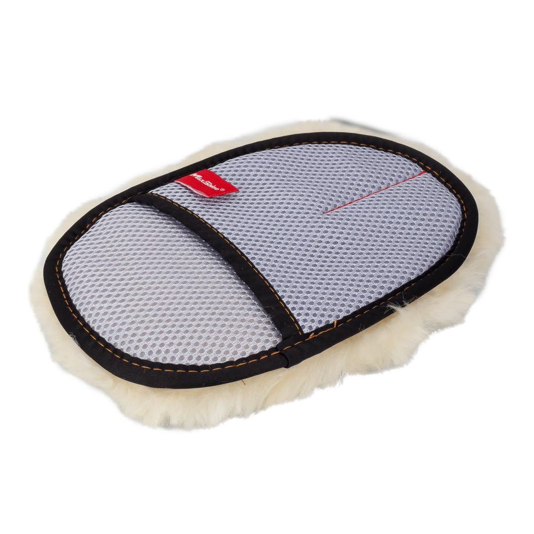 Maxshine Guante de lana de piel de oveja premium, guantes de lana de corderos reales para lavado de coche, almohadilla de lavado de piel de cordero ultra suave