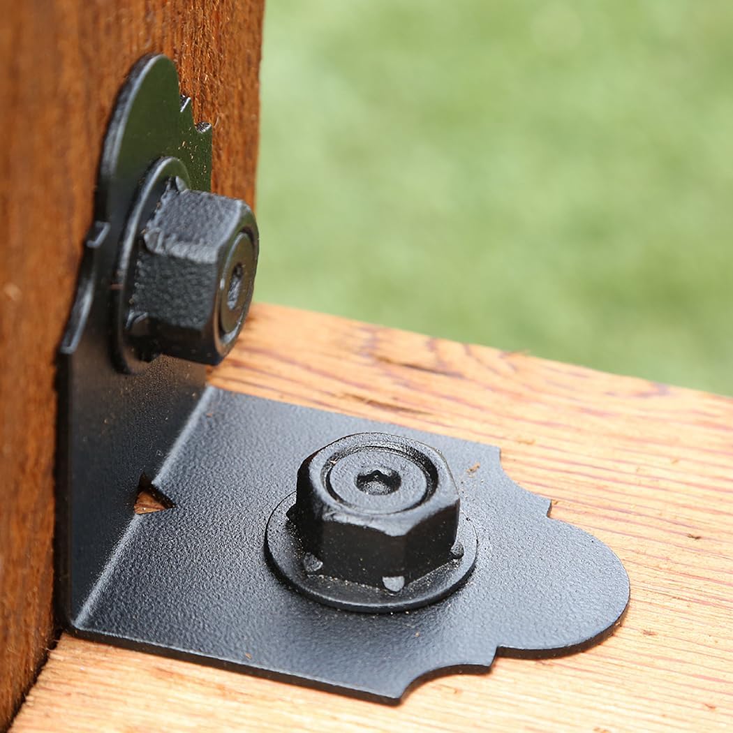 OZCO 2 Pcs Laredo Sunset Rafter Clips 4" | Decorative Angle Rafter Clips for Pergola, Deck, Fence and Outdoor Wood Structures | Powder-Coated Galvanized Steel Hardware