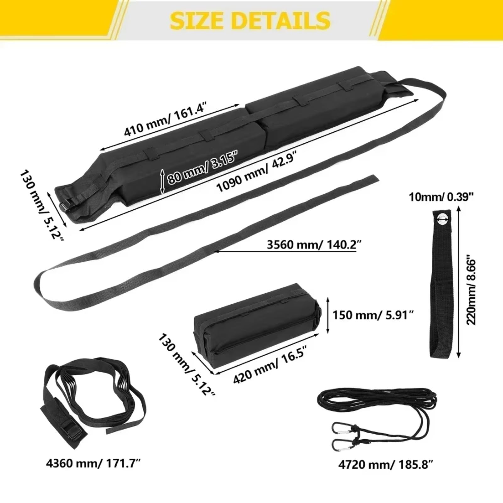 Auto Dachträger Universal-Autodachgepäck-Softrack-Pads Für Kajak/Sup/Paddleboard/Kanu/Snowboard/Windsurfing-Surfbrett-Racks