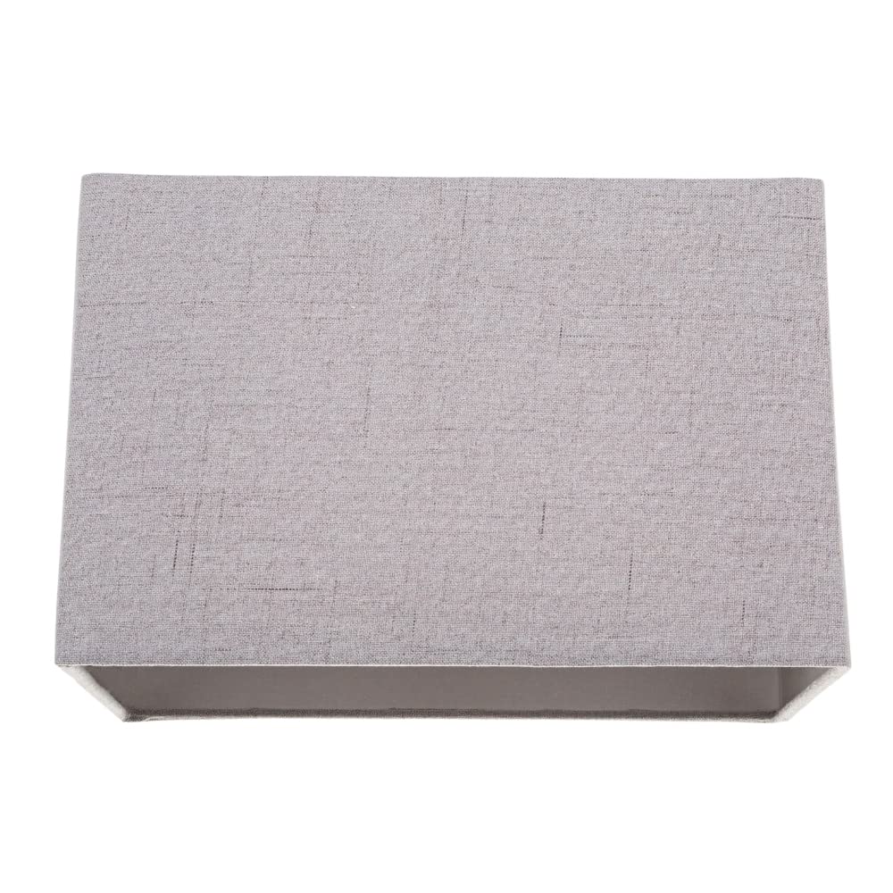 Rackhams Grey Modern And Sleek Stitch Linen Fabric Rectangular Lamp Shade With Lining