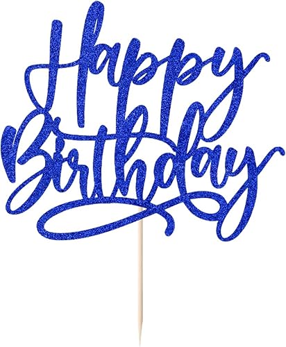 Miniatura 2 de Kaoenla Decoración de pastel de feliz cumpleaños con purpurina dorada, decoración de pastel de feliz cumpleaños, adecuado para decoración de fiesta