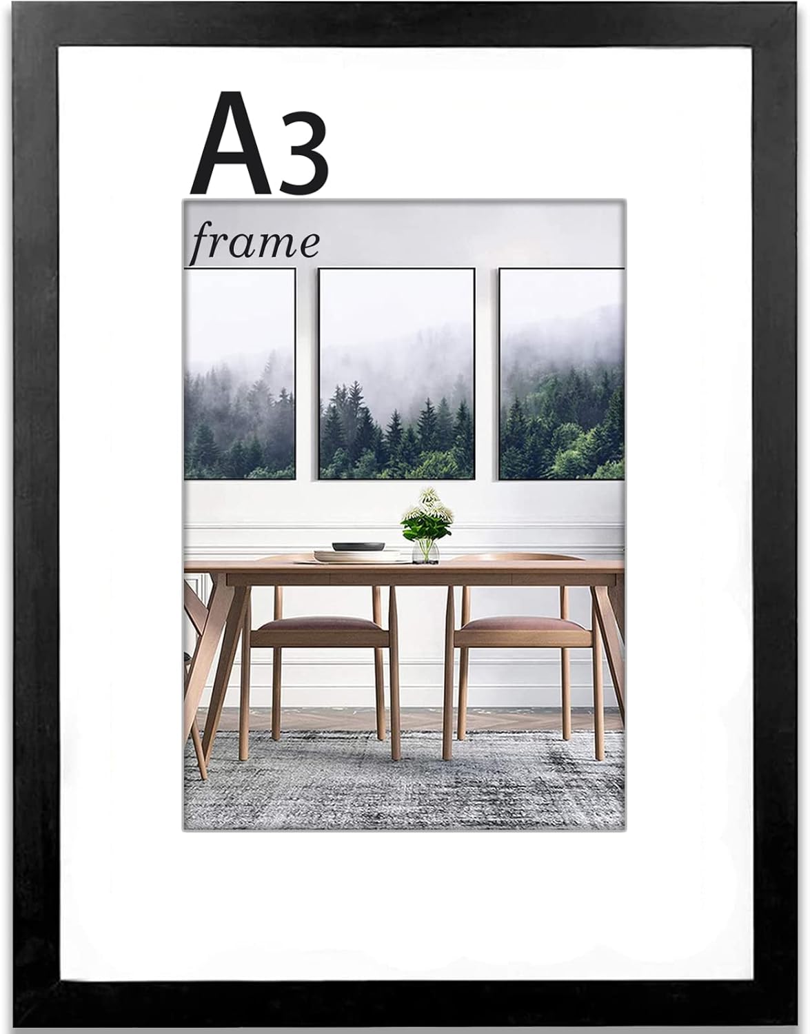 A3 Frame, 11.7x16.5 Inch (29.7x42 cm) Wooden A3 Picture Frame, A3