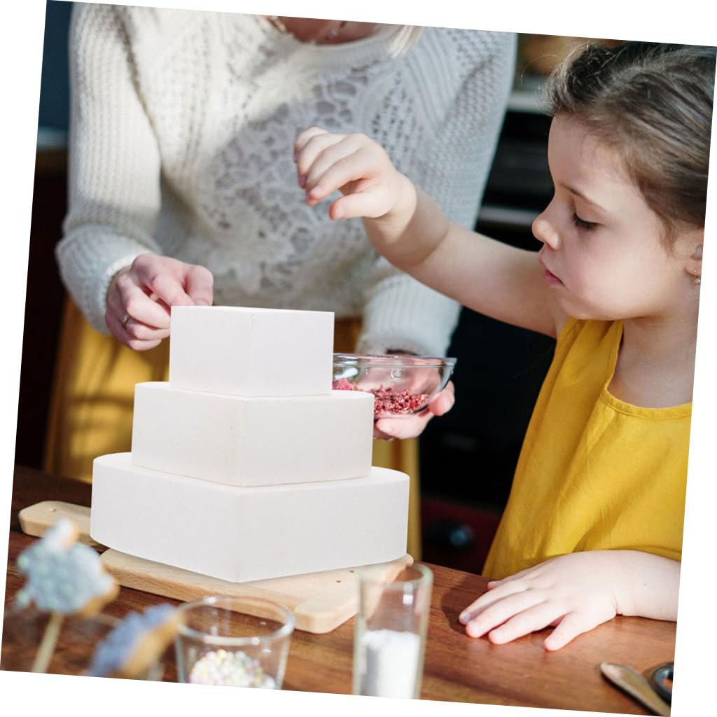 Alipis 2pièces Modèle De Gâteau Cœur Lot de Dummies Réutilisables Mousse pour Pratique De Décoration De Gâteaux Accessoire De Mariage Et Fête De Haut De Hauteur