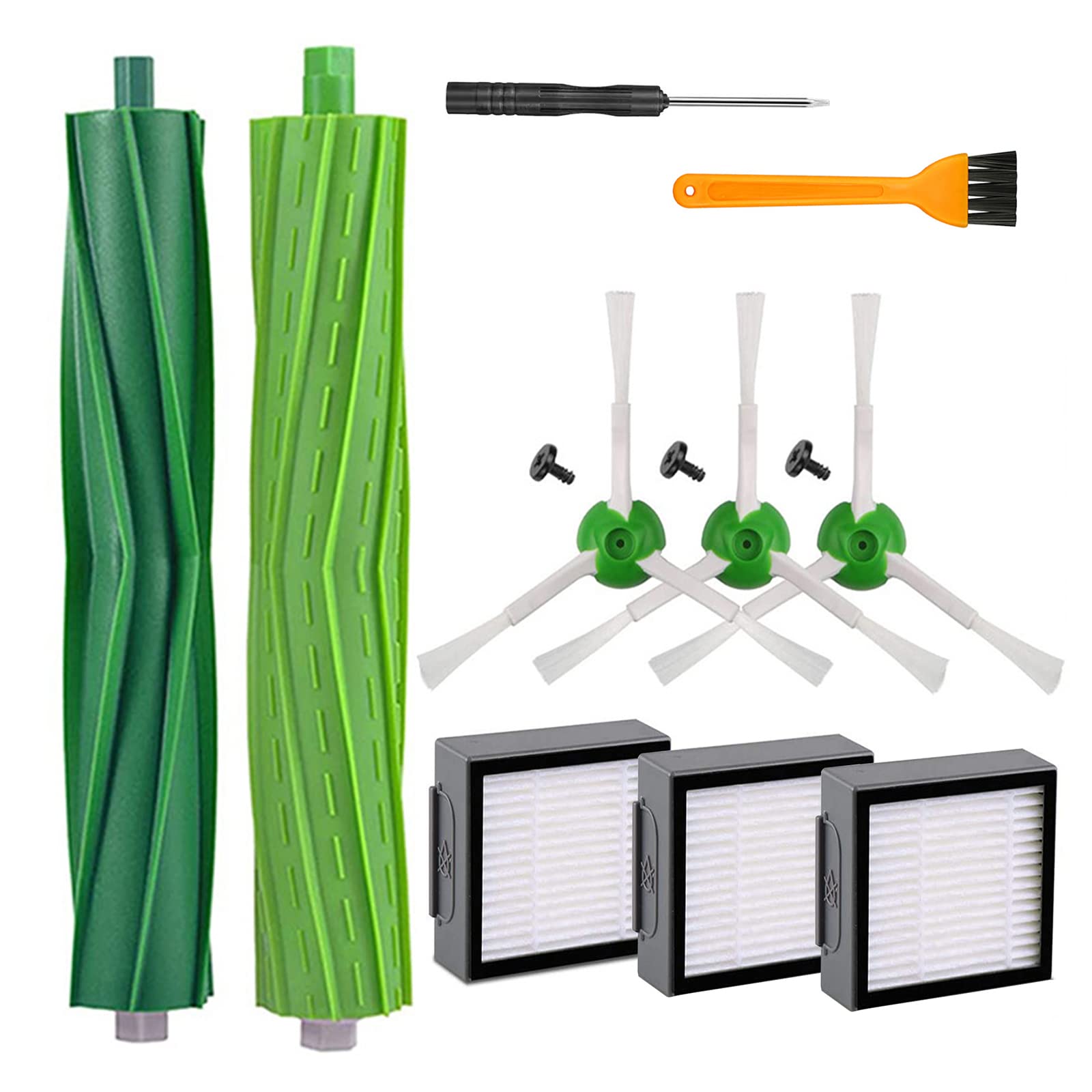 COMUSTER Replacement Parts Compatible for iRobot Roomba E&i&j Series i7 j7 i3 i4 i7+ Plus i3+ i4+ i6 i6+ i8 i8+ E5 E6 j7+ Plus,2Multi-Surface Rubber Brush,3High-Efficiency Filter,3Edge-Sweeping Brush