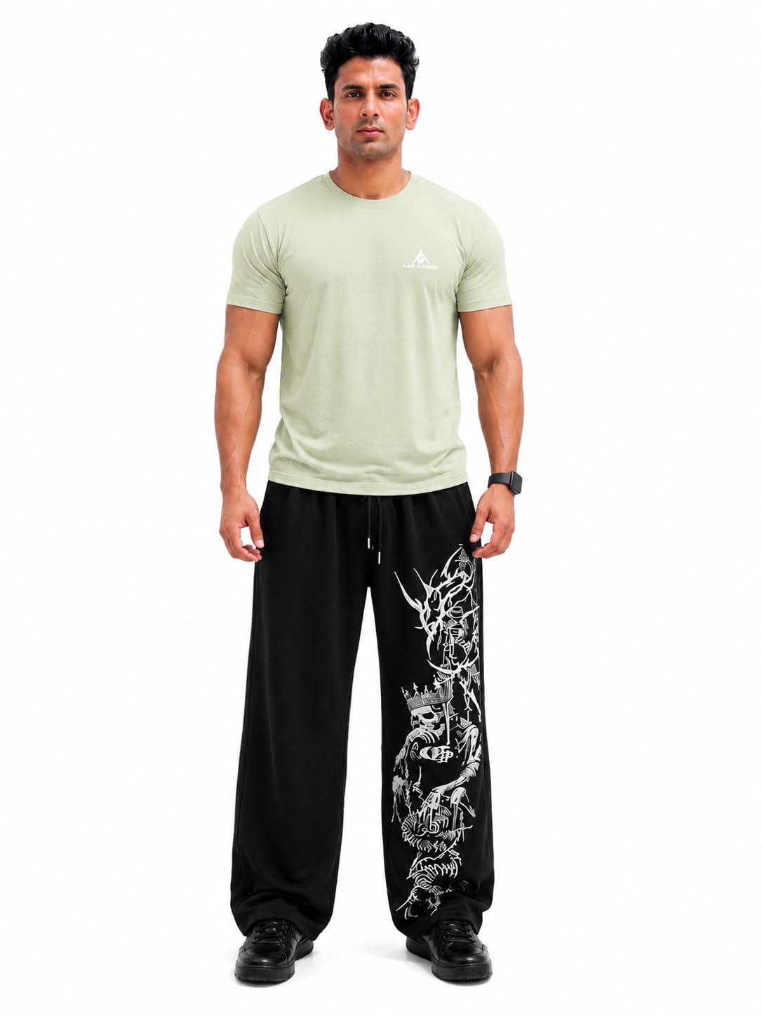 raw element Men Gym Wear Combo Set | Dry Fit Round Neck T-Shirt & Printed Track Pant | Breathable Activewear Co-ord Set for Workout, Running & Casual Wear-picture-21