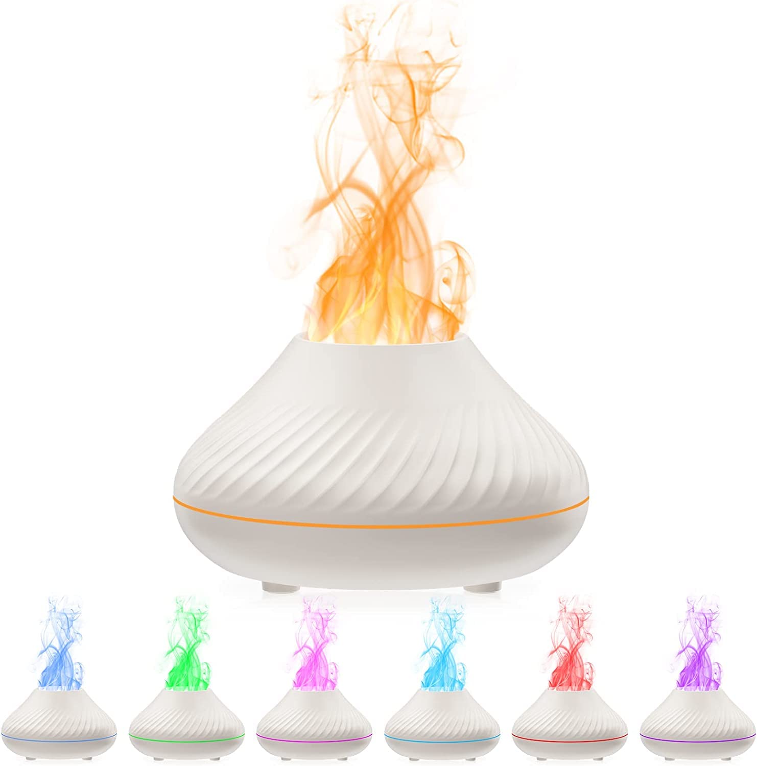 Diffuseur d'huiles essentielles design moderne LMNTL avec effet de flamme relaxant 130 ML