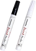 Vista 9 de Rotuladores permanentes de pintura negra, paquete de 2 marcadores impermeables a base de aceite de secado rápido para plástico, neumáticos, caucho