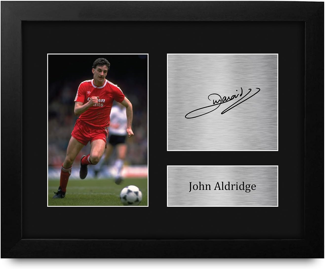 HWC Trading John Aldridge Liverpool Gifts Printed Signed Autograph Picture for Soccer Fans and Supporters - US Letter Framed (ID-008046)
