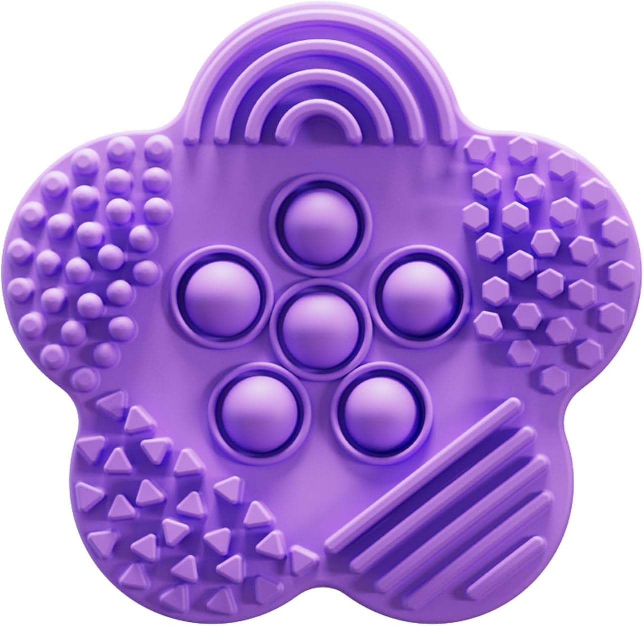 1pcs Function Pop?2-in-1? Fidget Toys Sensory Stone for Kids? Textured Soft Worry Stone for Autism Kids Calming - Fidget Stress Toys for Students Anxiety Relief - Small Prizes Fidget Toys (Purple)