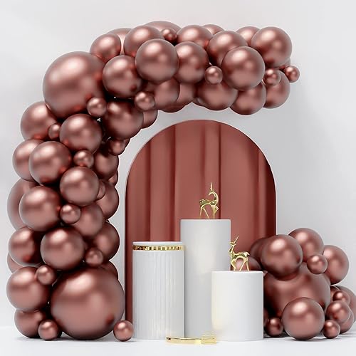 Globos metálicos de color oro rosa 55 globos metálicos cromados de látex de helio de 18 pulgadas 12 pulgadas 5 pulgadas para decoración de