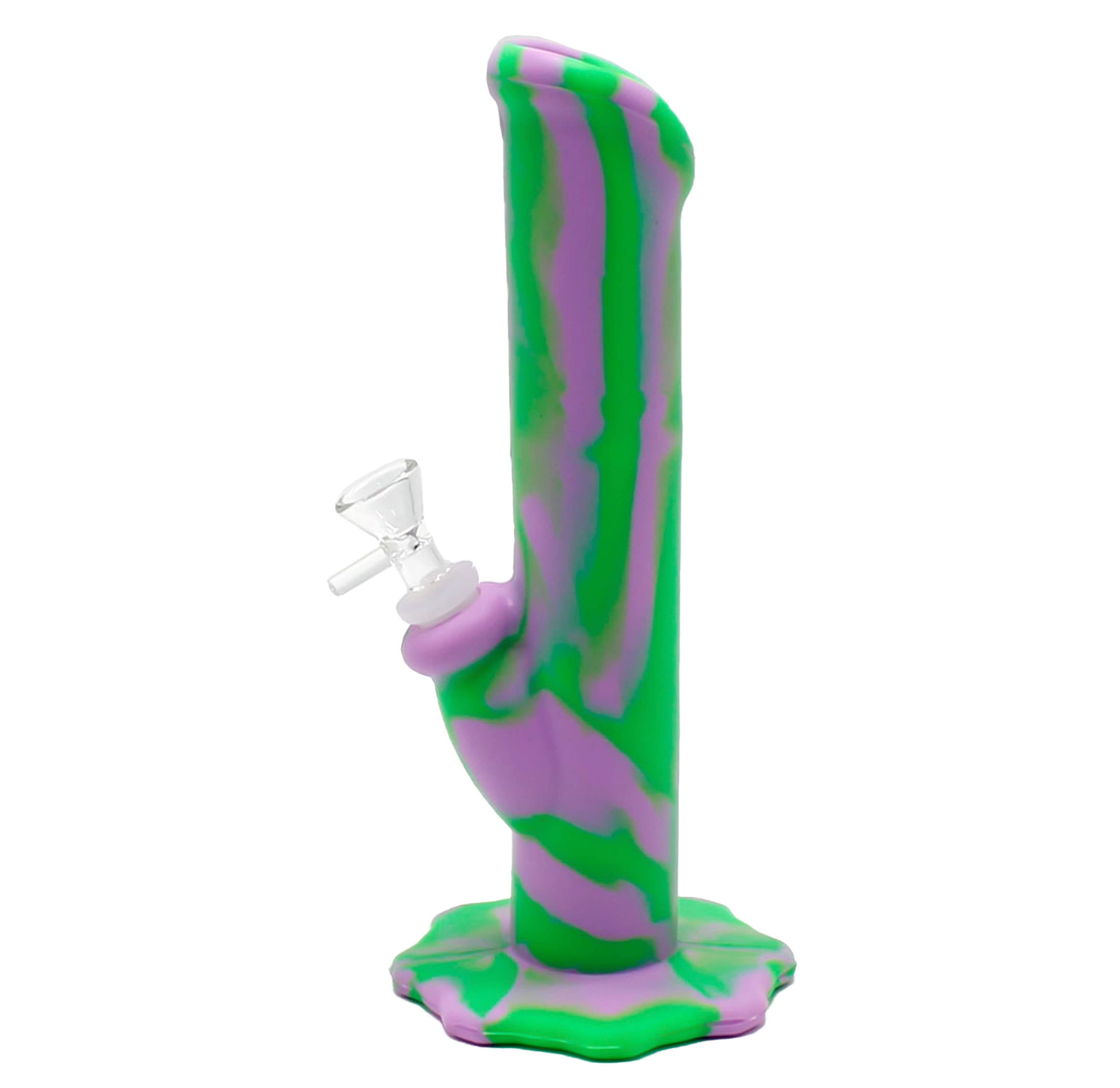 STRONG BONG Unbreakable Silicone Bong | 12" (30cms) | Straight Bong | Wide Mouth | Smoking Waterpipe | Light Green