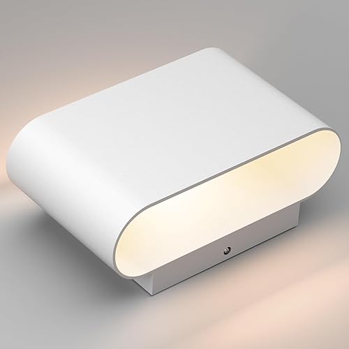 Miniatura 9 de Aipsun Juego de 2 apliques de pared LED modernos con cable para interiores, de aluminio, arriba y abajo, para sala de estar, dormitorio, pasillo,