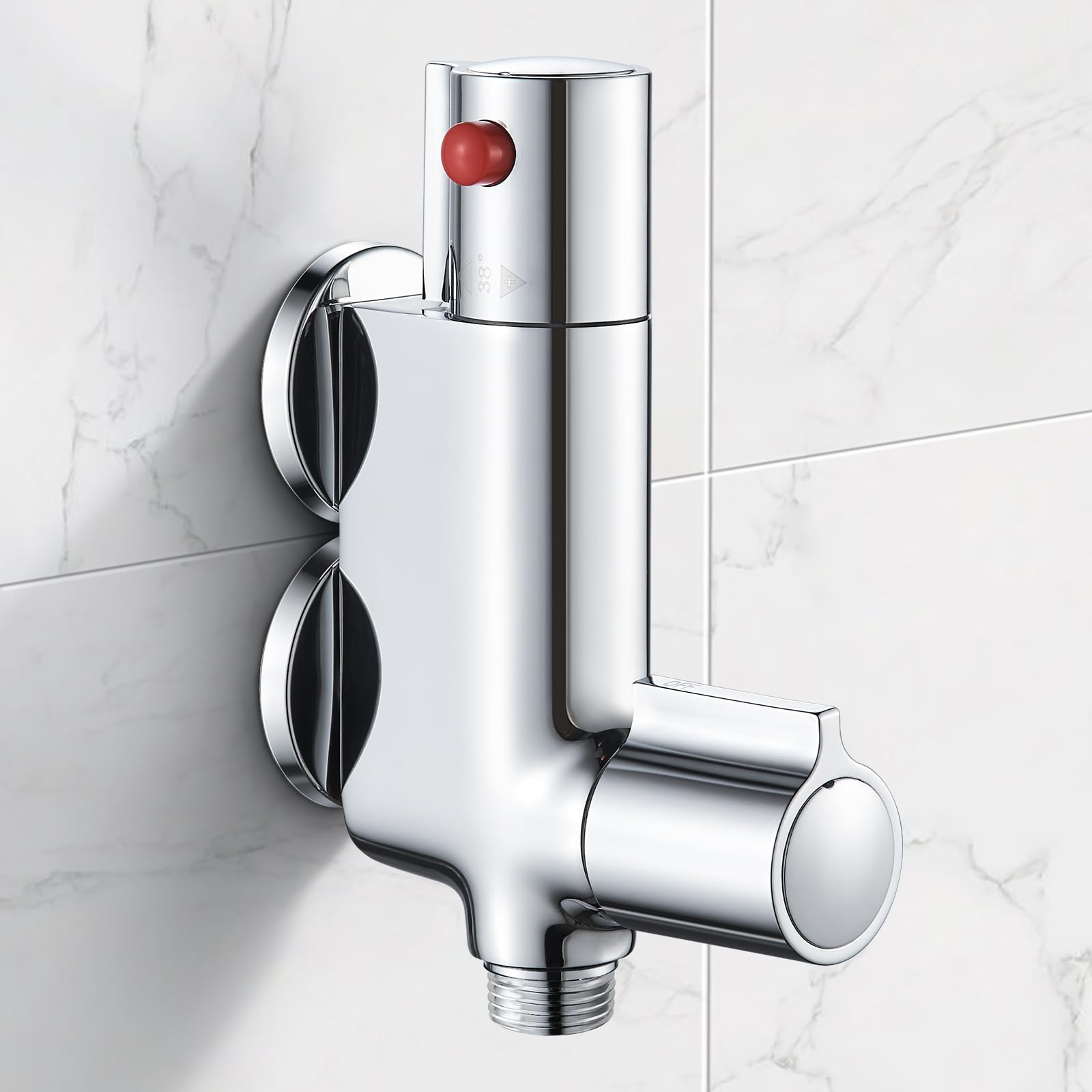 Mini Thermostatic Shower Mixer Bar Caravan Thermostatic Shower Faucet Valve Tap Round 1/2" Outlet