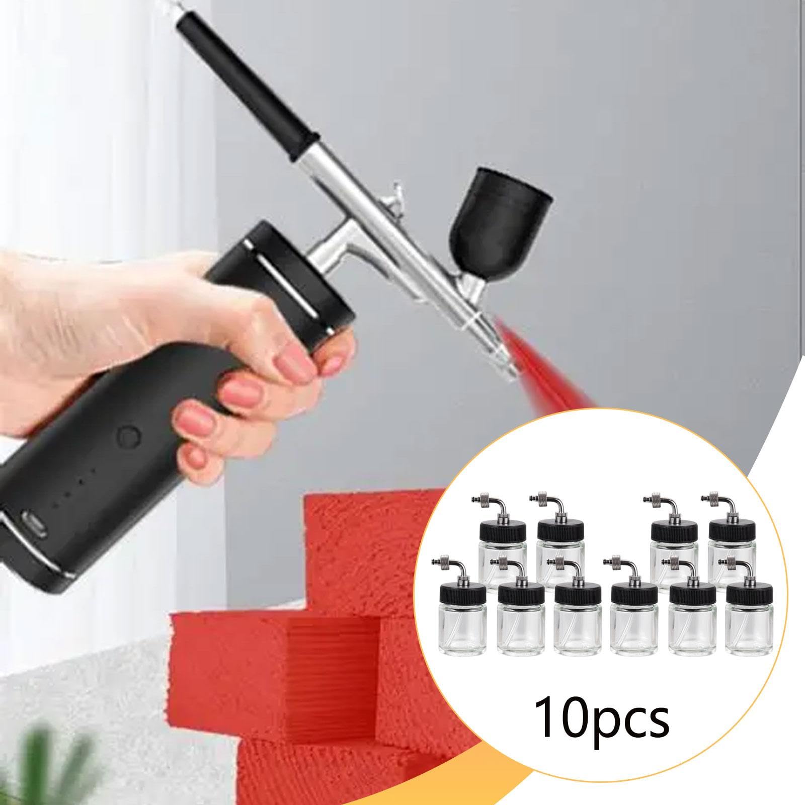 Sharplace Lot de 10 flacons pour aérographe : outils de peinture durables, faciles à nettoyer et à utiliser. Accessoires robustes : pots de rangement vides pour, Style B