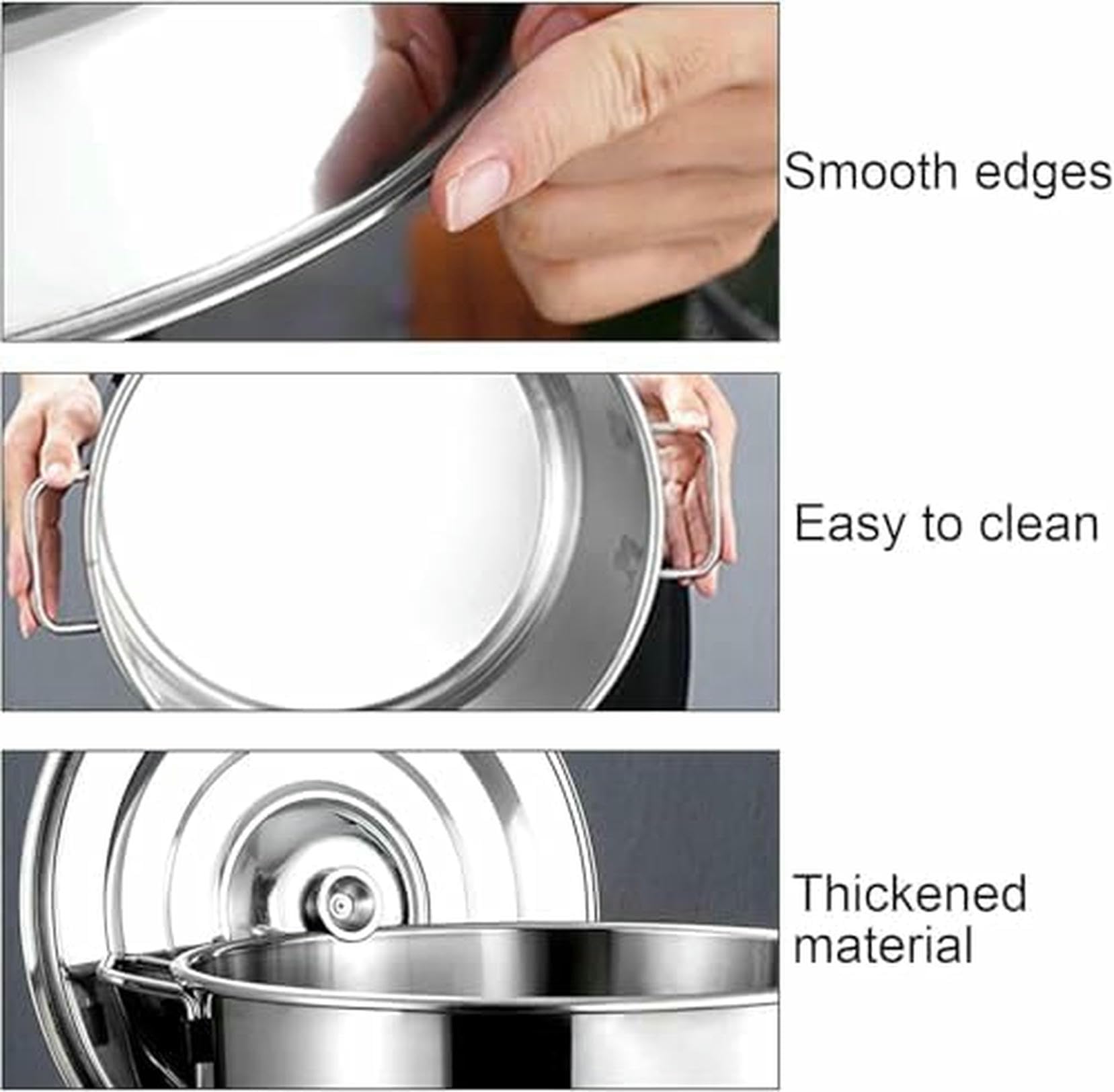 Ollas para Pasta, Olla para Pasta con colador, Olla de Acero Inoxidable para cocinar Fideos y Verduras, 4 ollas para Sopa con Tapa (B 3)