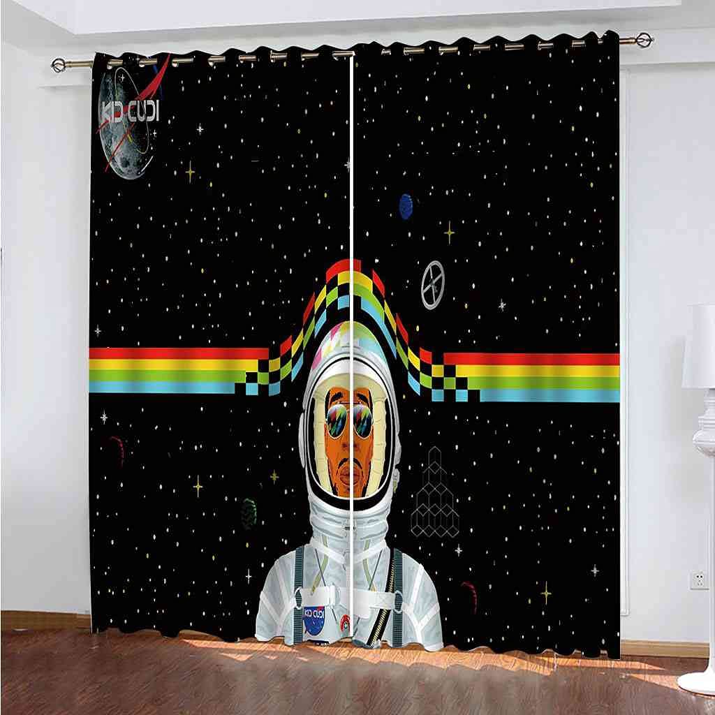 Rideaux de fenêtre espace 3D pour chambre d'enfant et salon moderne 200x214 cm