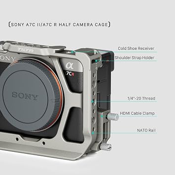 Tilta Half Camera Cage for Sony a7C II / a7C R with HDMI Cable Clamp - Titanium Gray