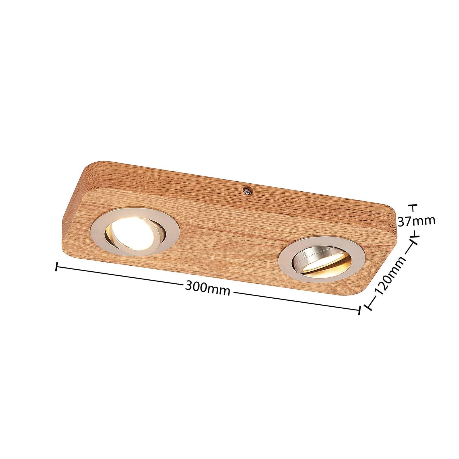 Lindby ,schwenkbar (Modern) aus Holz (2 flammig,) - Deckenleuchte Lampe Wohnzimmerleuchte