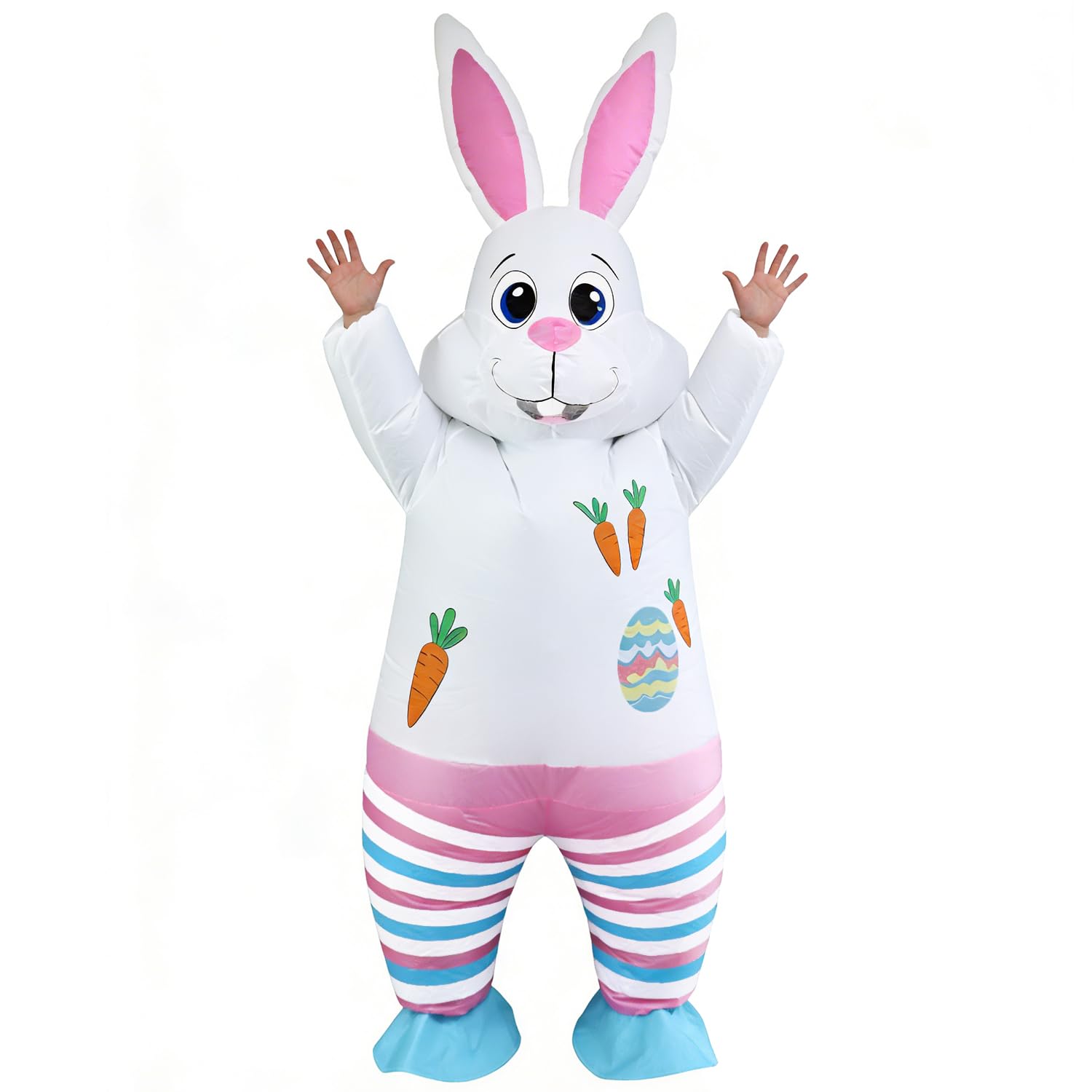 JASHKE Easter Bunny Costume Adult Inflatable Rabbit Costume Blow up Suit Fancy Dress for Adult Men Women, Rabbit-w