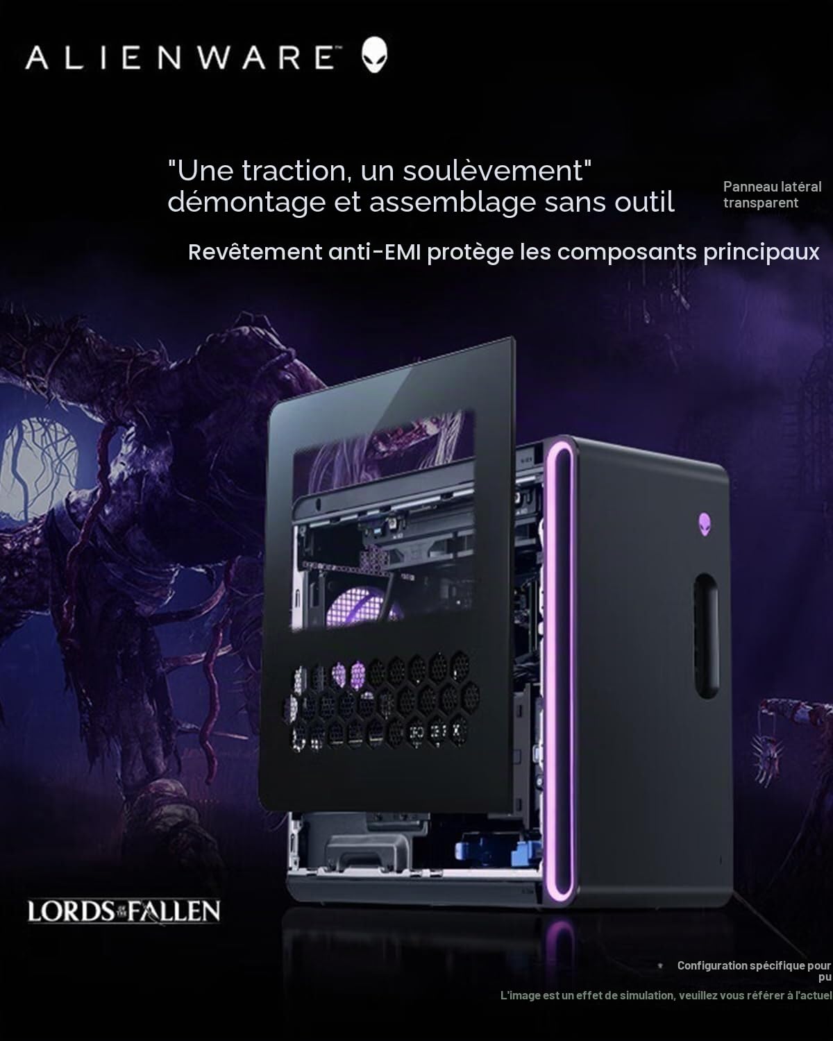 Alienware Aurora R16 - PC de Bureau Gaming - Intel Core Ultra 9 285K - 64 Go DDR5-8 to SSD - NVIDIA RTX 5080 16 Go - Refroidissement Liquide - WiFi 7 - Windows 11 Pro